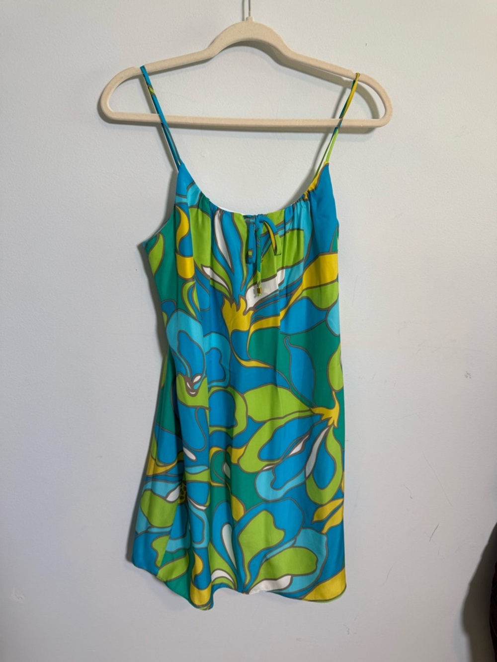 Alice & Trixie NWT Silk Mini Dress Blue Green Floral Resort Strappy Vacation‎